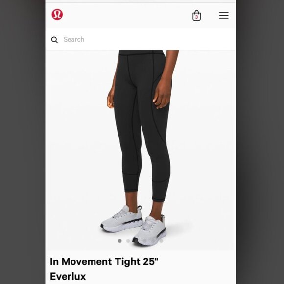 LULULEMON In Movement Tight 25" Everlux — Size 2 (Black) - Picture 1 of 6